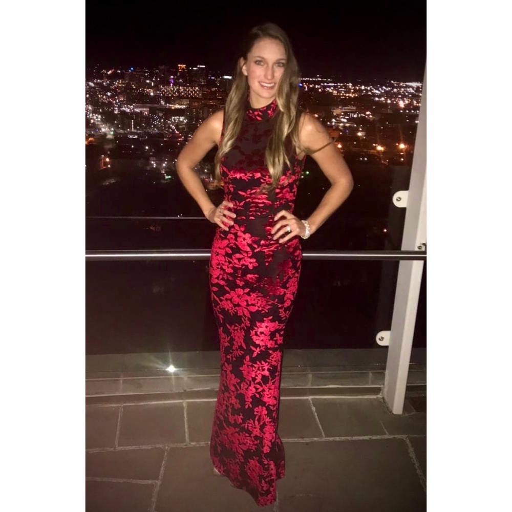 🌸 RARE “Japan Bound” Velvet Floral Backless Dress - Picture 6 of 12